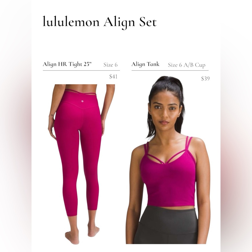 Lululemon Set: Align Strappy-Ribbed Tank & Tights - Size 6